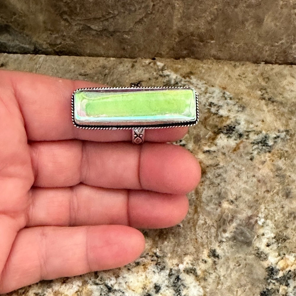 Silver Rainbow Gemstone Ring - Picture 5 of 9